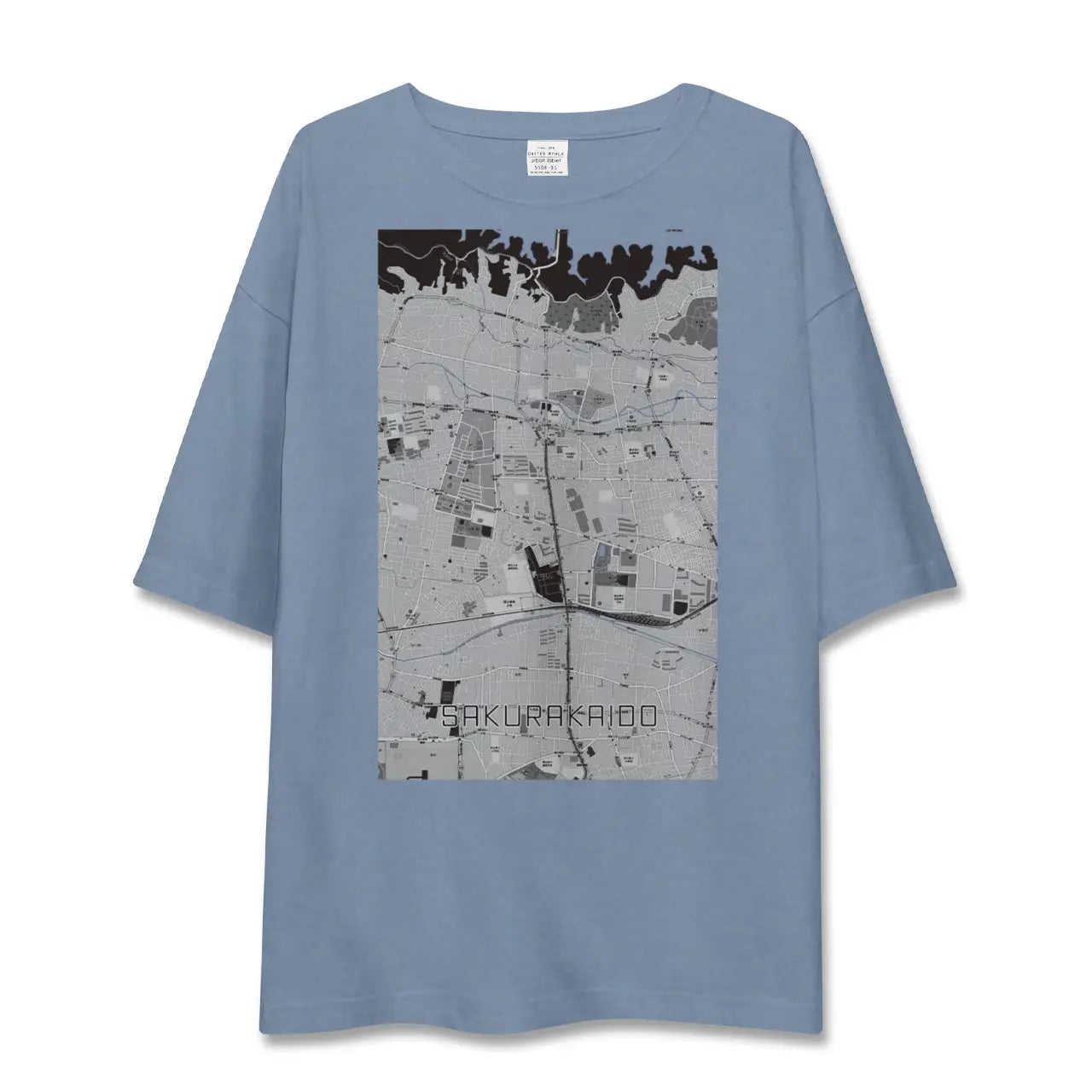 【桜街道（東京都）】地図柄ビッグシルエットTシャツ