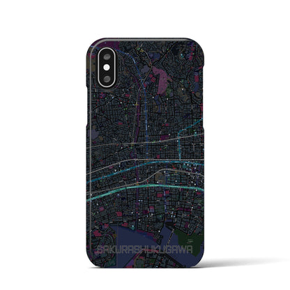 【さくら夙川（兵庫県）】地図柄iPhoneケース（バックカバータイプ）