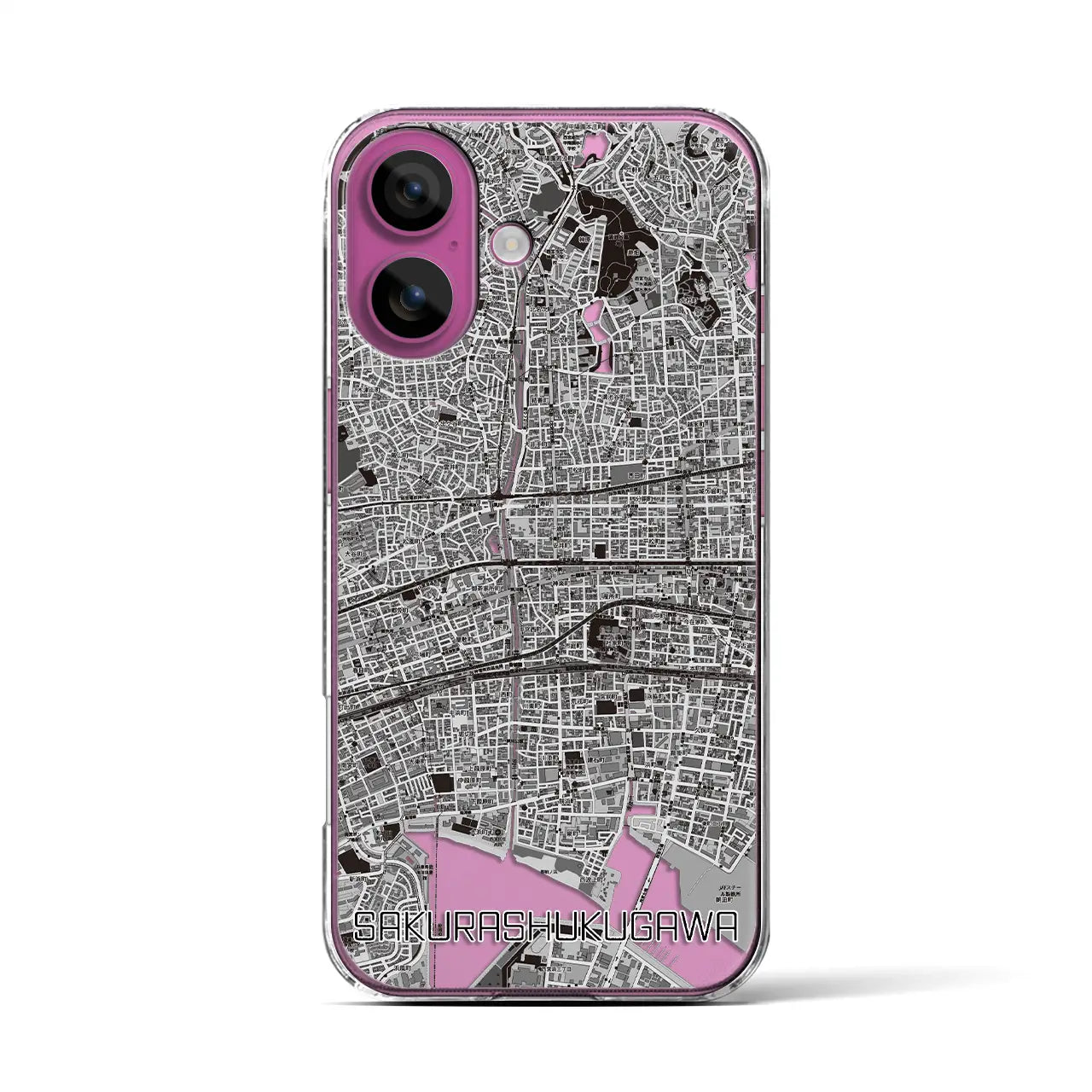 【さくら夙川（兵庫県）】地図柄iPhoneケース（クリアタイプ）