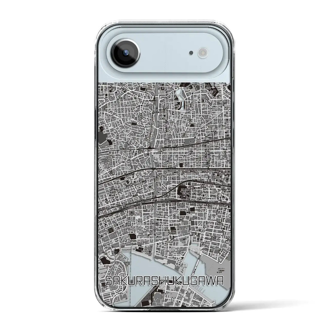 【さくら夙川（兵庫県）】地図柄iPhoneケース（クリアタイプ）モノトーン・iPhone 17 Pro Max 用