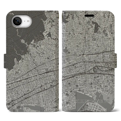 【さくら夙川（兵庫県）】地図柄iPhoneケース（手帳タイプ）