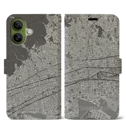 【さくら夙川（兵庫県）】地図柄iPhoneケース（手帳タイプ）