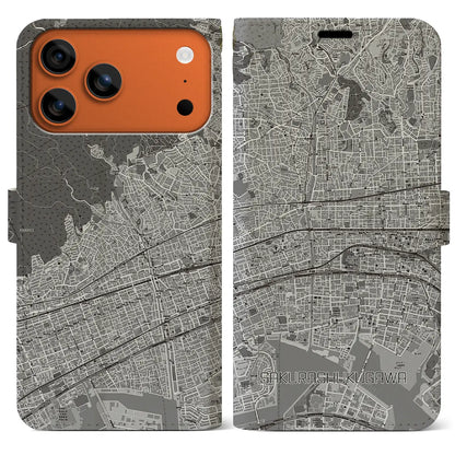 【さくら夙川（兵庫県）】地図柄iPhoneケース（手帳タイプ）