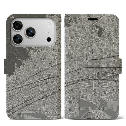 【さくら夙川（兵庫県）】地図柄iPhoneケース（手帳タイプ）