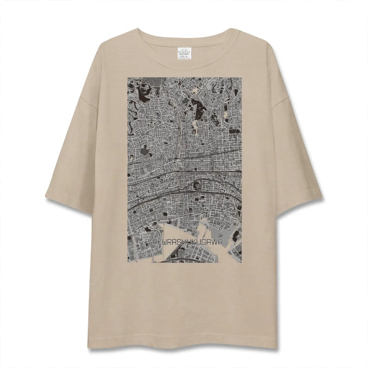 【さくら夙川（兵庫県）】地図柄ビッグシルエットTシャツ