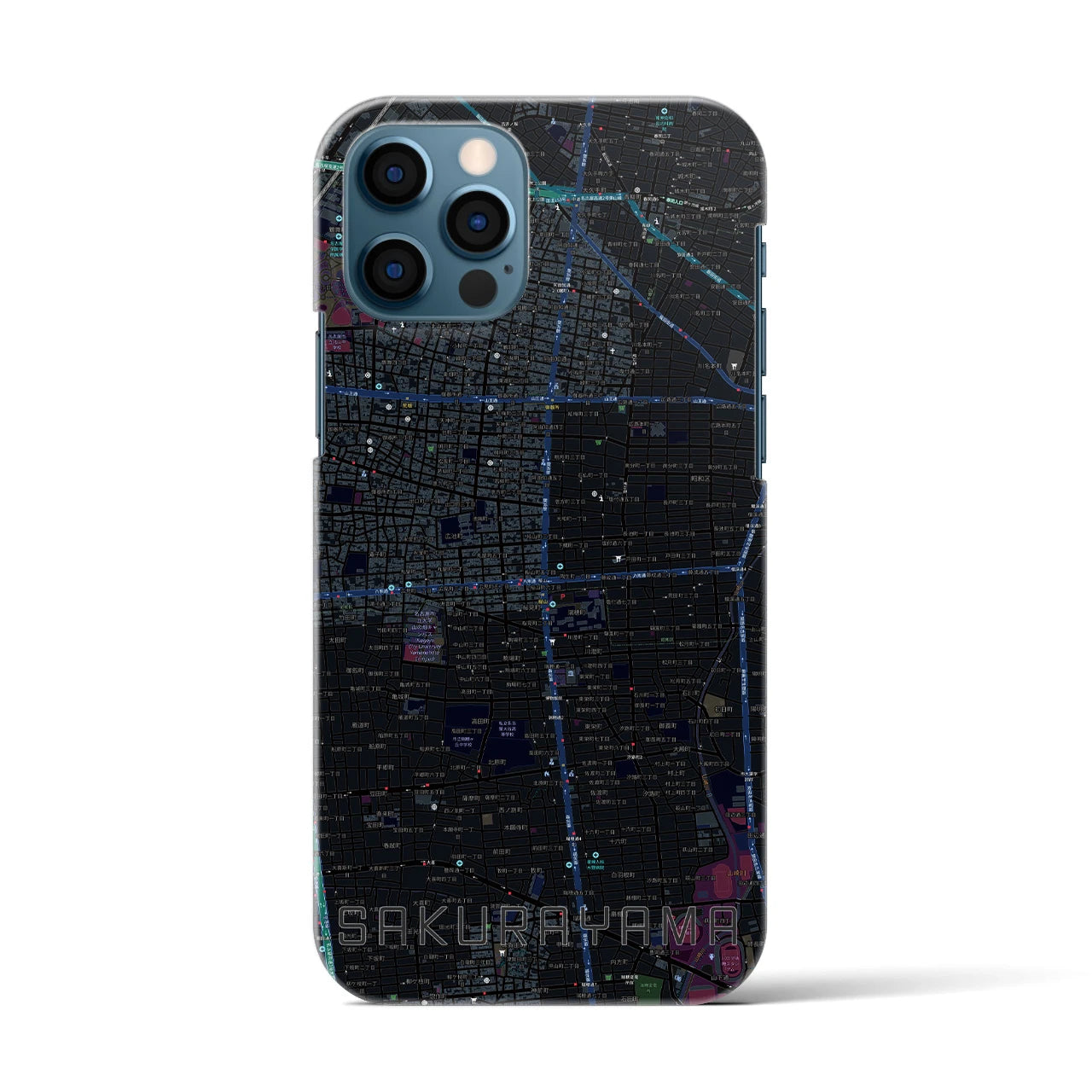 【桜山（愛知県）】地図柄iPhoneケース（バックカバータイプ）