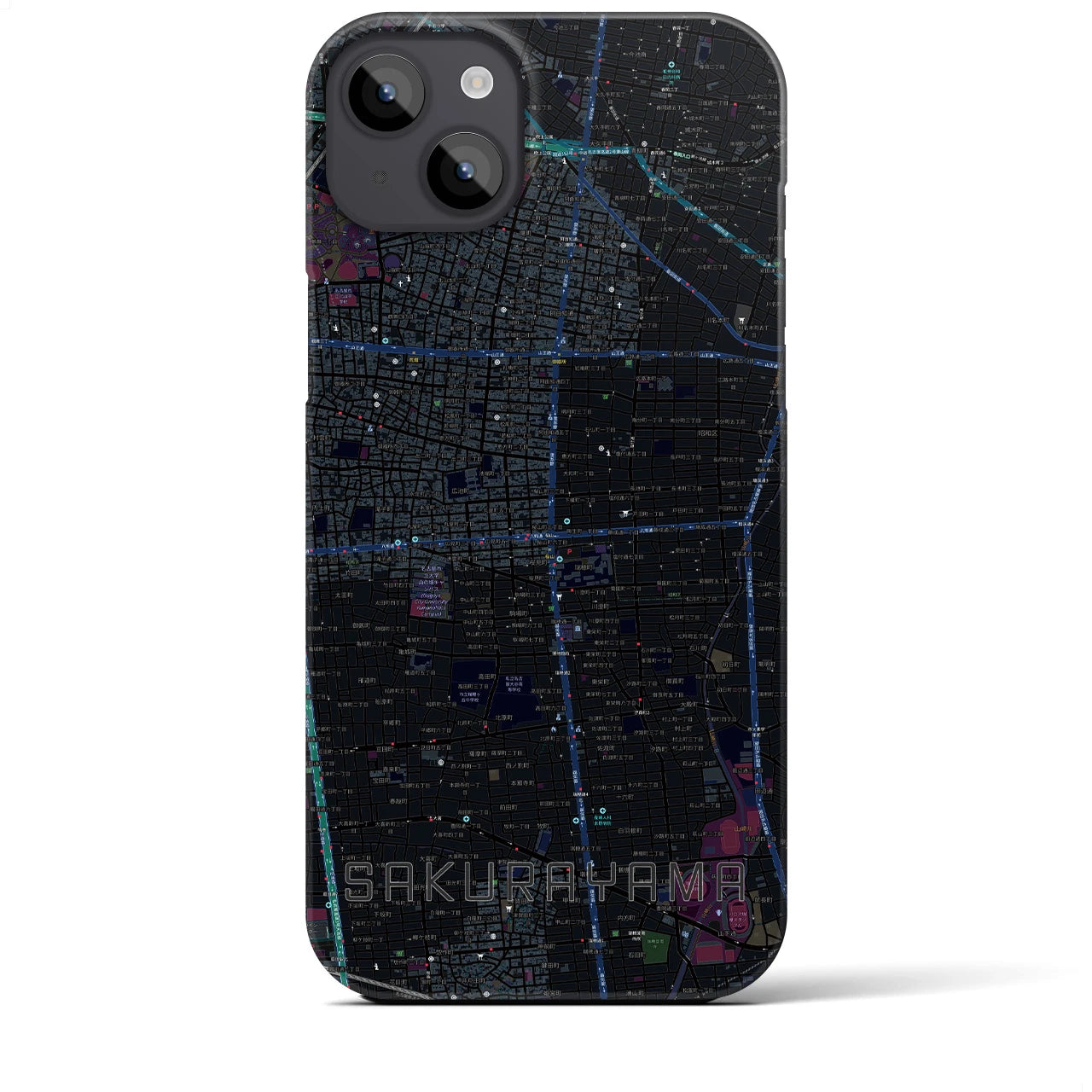 【桜山（愛知県）】地図柄iPhoneケース（バックカバータイプ）