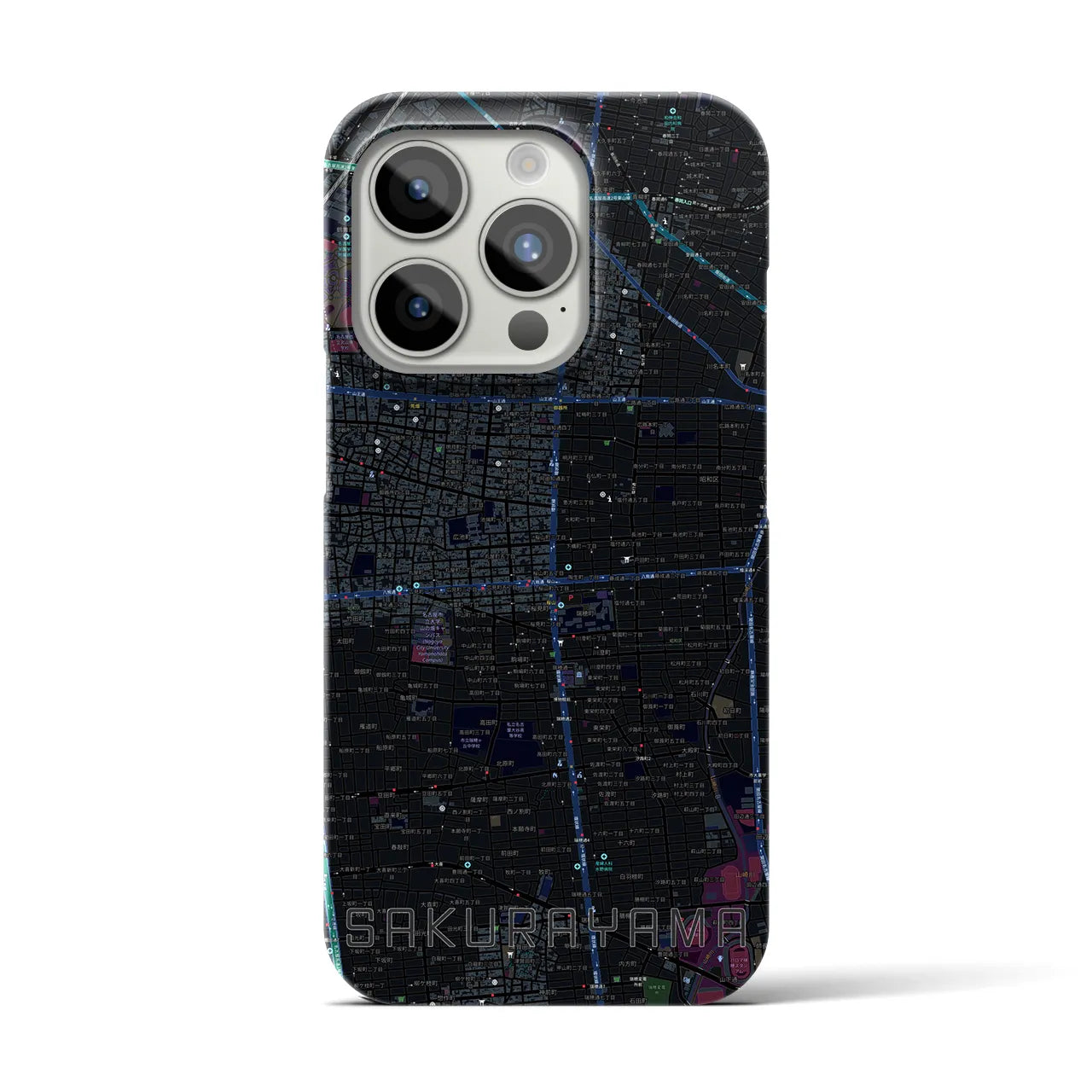 【桜山（愛知県）】地図柄iPhoneケース（バックカバータイプ）