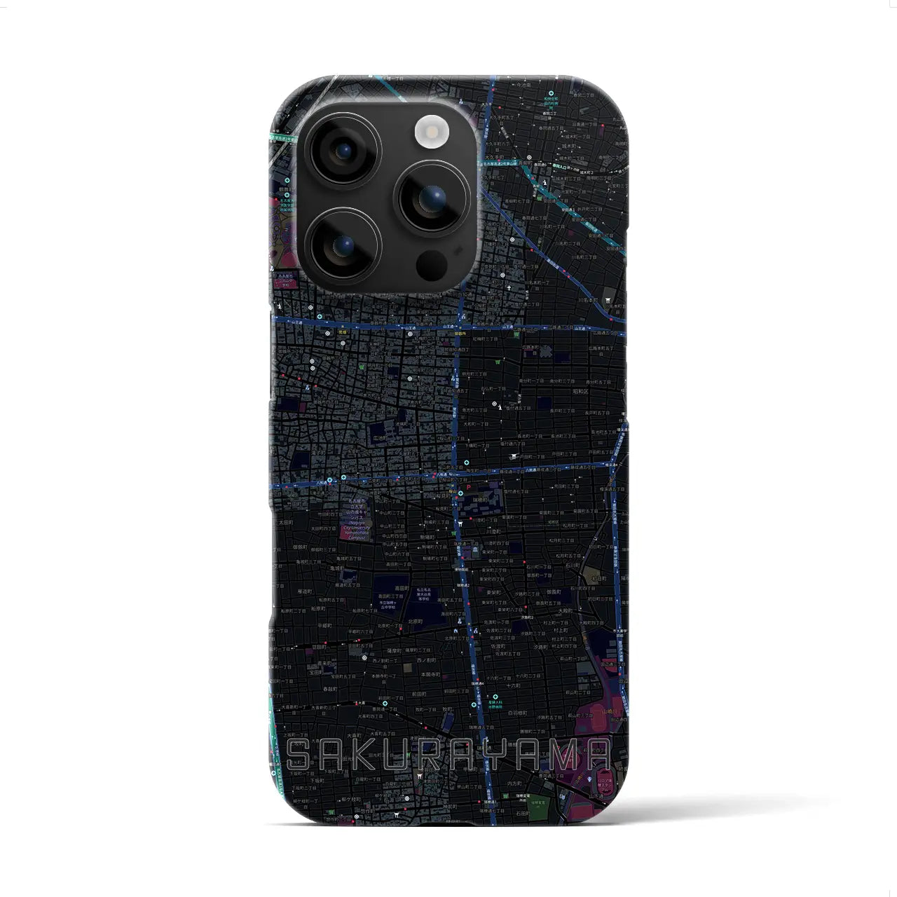 【桜山（愛知県）】地図柄iPhoneケース（バックカバータイプ）