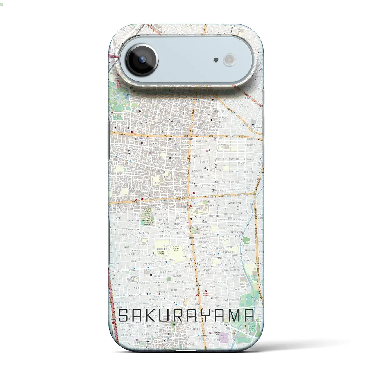 【桜山（愛知県）】地図柄iPhoneケース（バックカバータイプ）