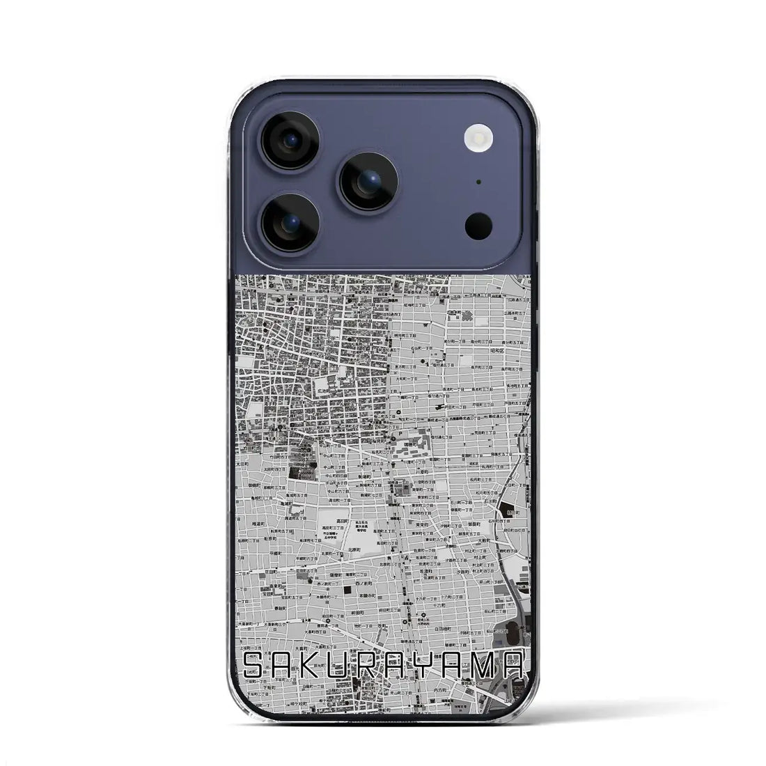 【桜山（愛知県）】地図柄iPhoneケース（クリアタイプ）