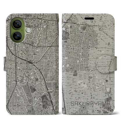 【桜山（愛知県）】地図柄iPhoneケース（手帳タイプ）