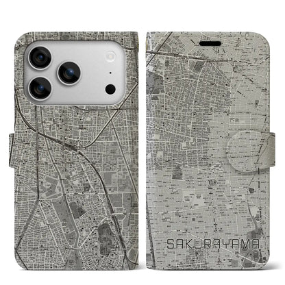 【桜山（愛知県）】地図柄iPhoneケース（手帳タイプ）