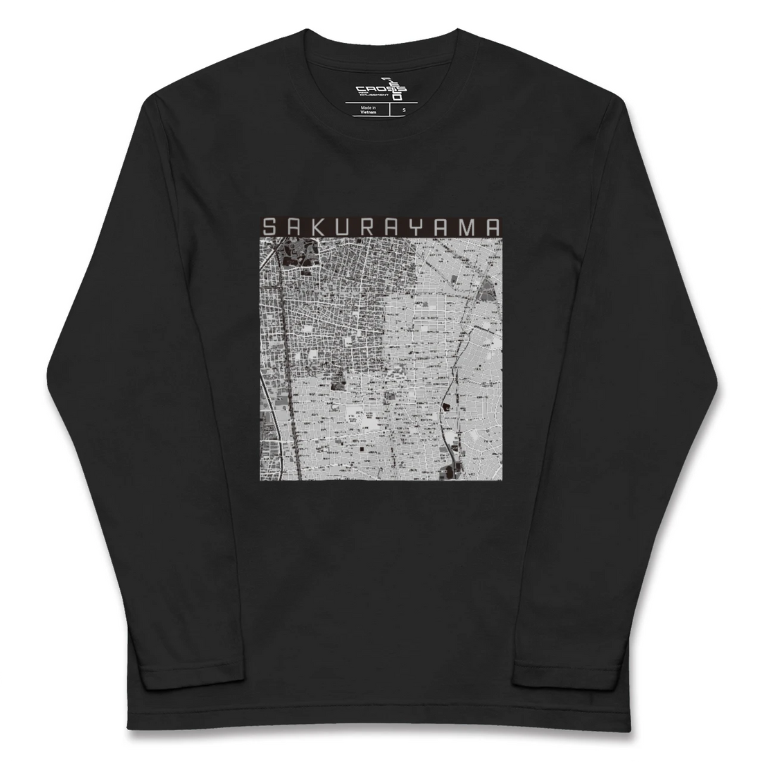 【桜山(愛知県)】地図柄ロングスリーブTシャツ