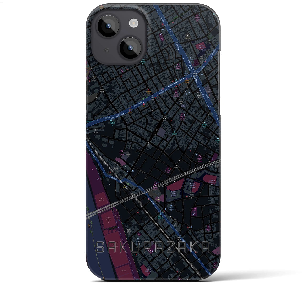 【桜坂（東京都）】地図柄iPhoneケース（バックカバータイプ）