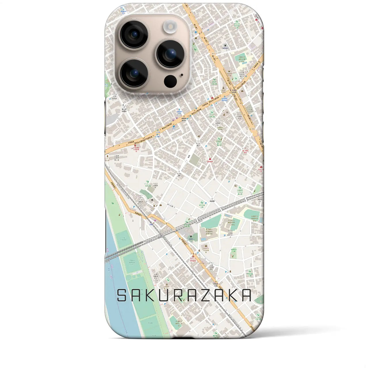 【桜坂（東京都）】地図柄iPhoneケース（バックカバータイプ）