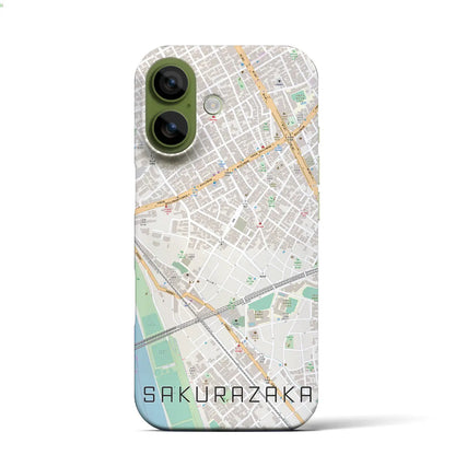 【桜坂（東京都）】地図柄iPhoneケース（バックカバータイプ）