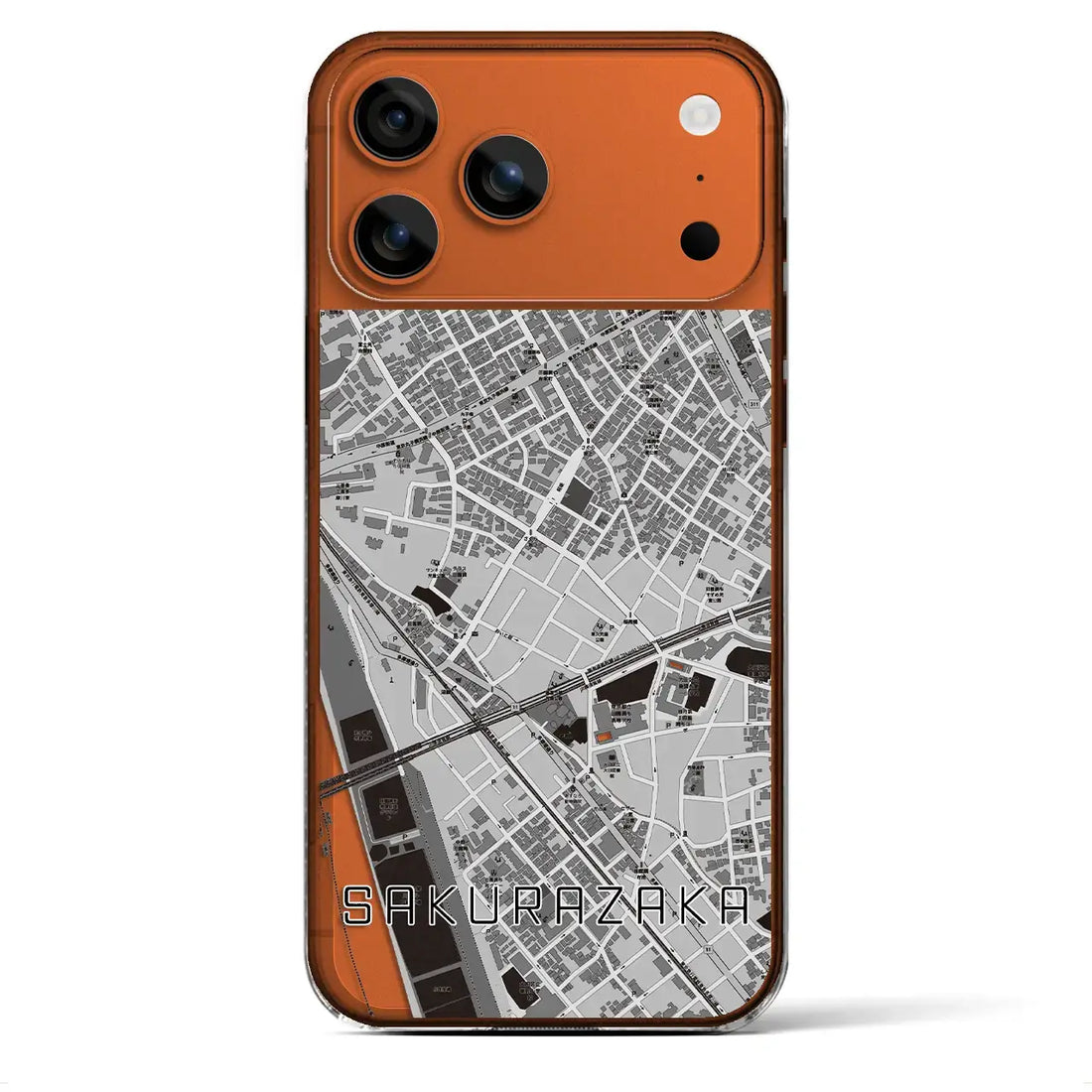 【桜坂（東京都）】地図柄iPhoneケース（クリアタイプ）