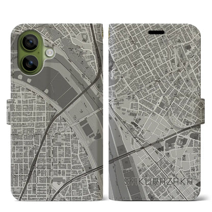 【桜坂（東京都）】地図柄iPhoneケース（手帳タイプ）