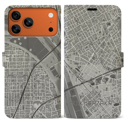 【桜坂（東京都）】地図柄iPhoneケース（手帳タイプ）