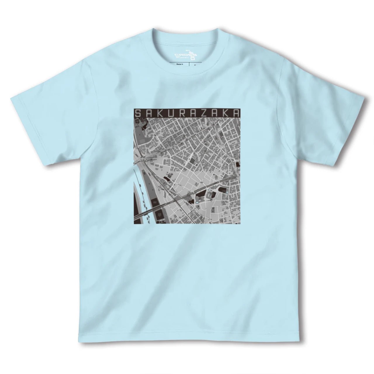 【桜坂（東京都）】地図柄ヘビーウェイトTシャツ