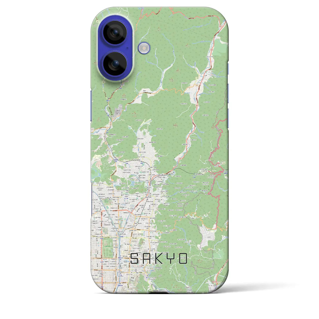 【左京(京都府)】地図柄iPhoneケース(バックカバータイプ)ナチュラル・iPhone 16 Pro Max 用