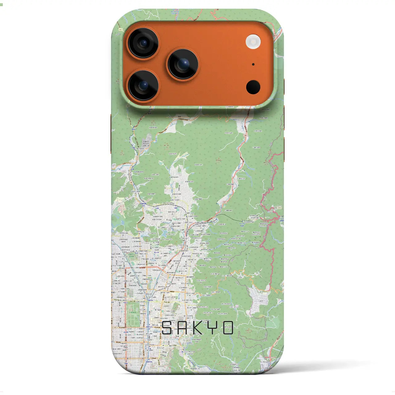 【左京（京都府）】地図柄iPhoneケース（バックカバータイプ）ブラック・iPhone 17 Pro Max 用