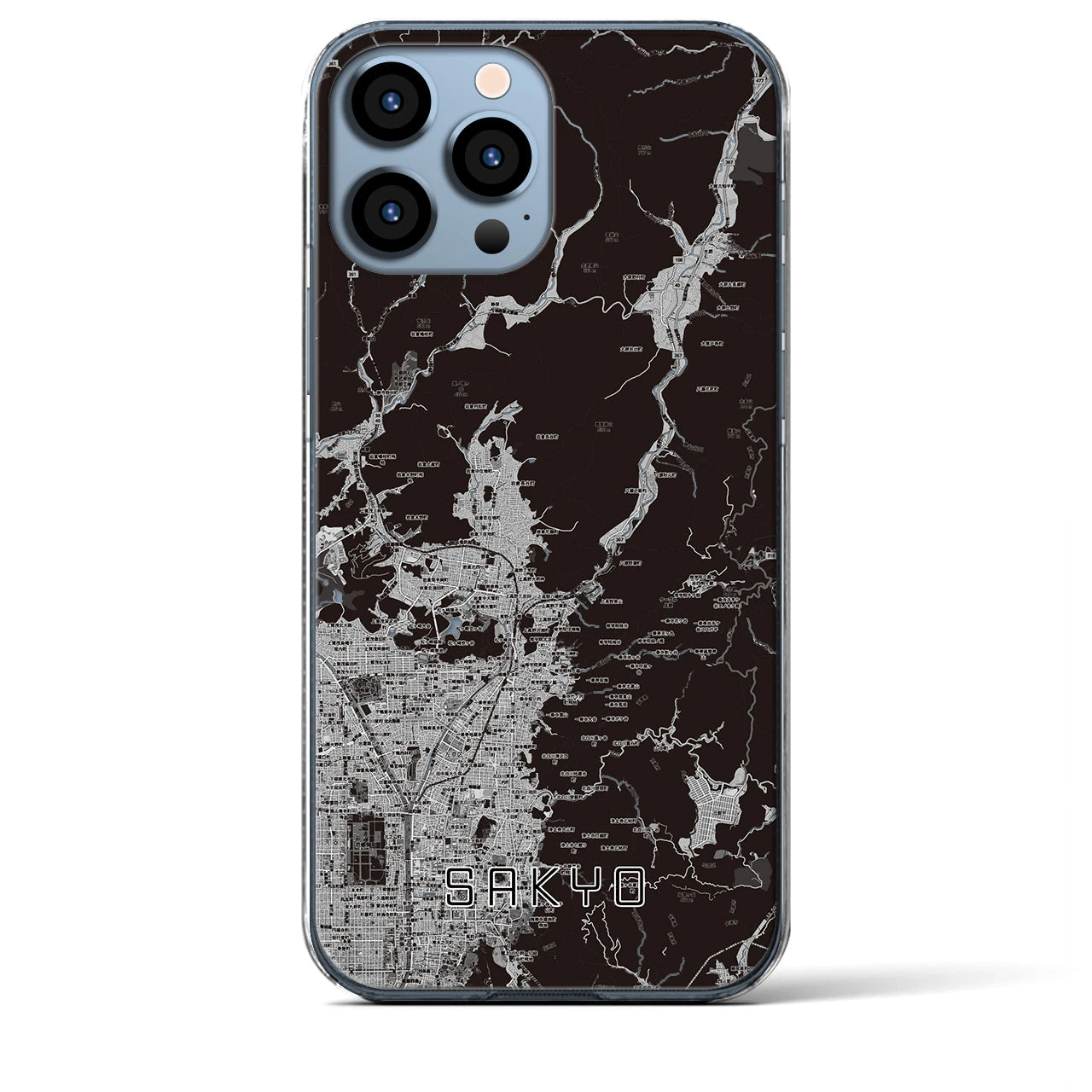 【左京（京都府）】地図柄iPhoneケース（クリアタイプ）