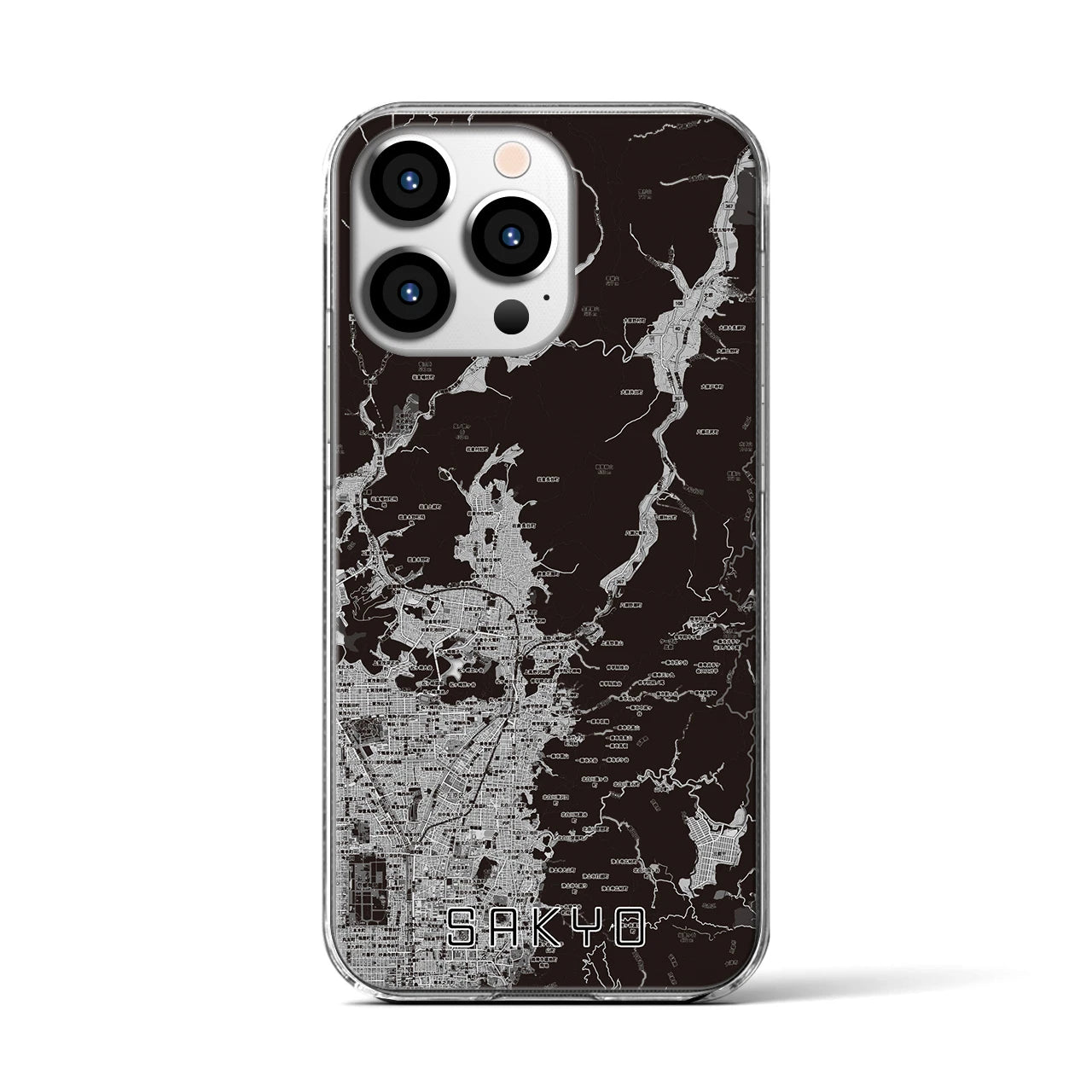 【左京（京都府）】地図柄iPhoneケース（クリアタイプ）
