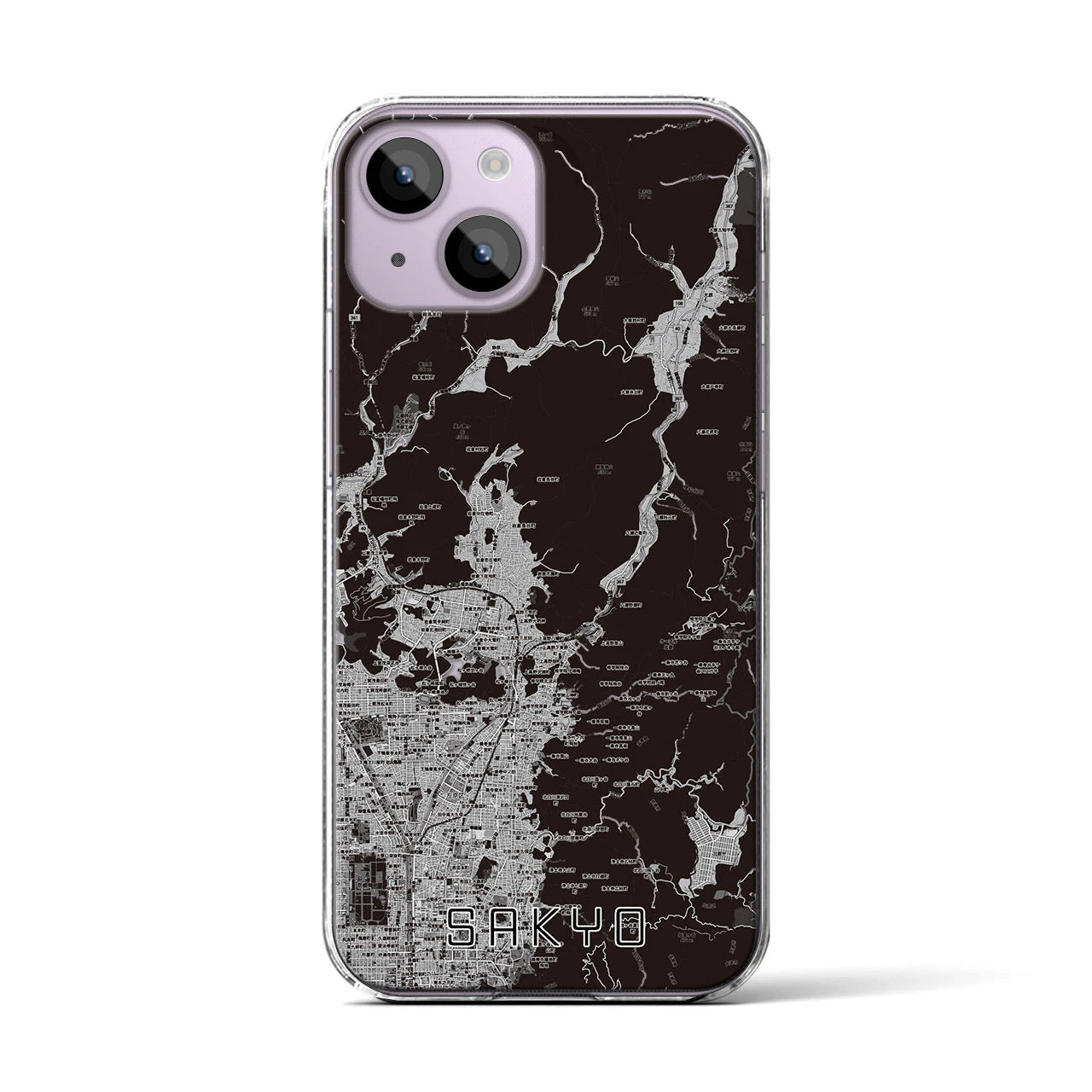 【左京（京都府）】地図柄iPhoneケース（クリアタイプ）
