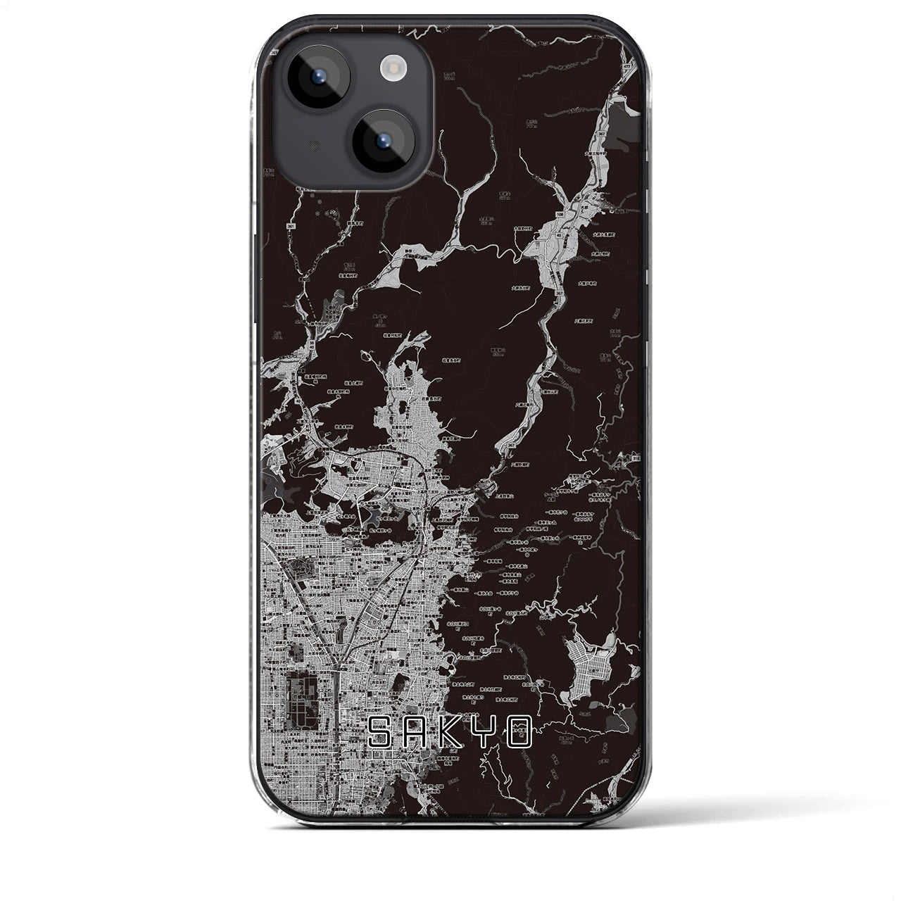 【左京（京都府）】地図柄iPhoneケース（クリアタイプ）