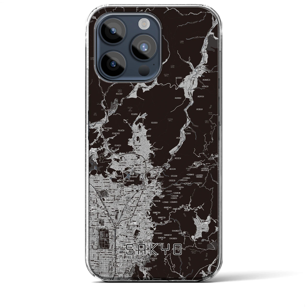 【左京（京都府）】地図柄iPhoneケース（クリアタイプ）