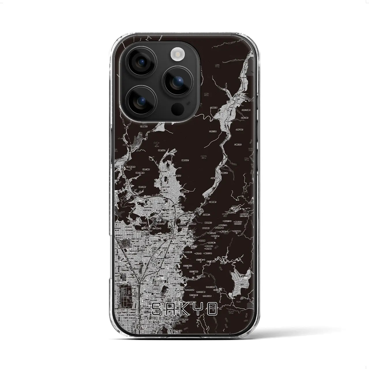 【左京（京都府）】地図柄iPhoneケース（クリアタイプ）