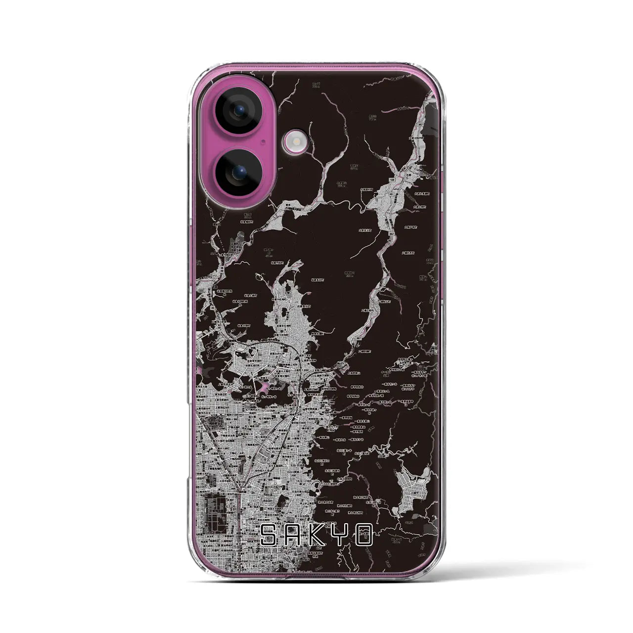 【左京（京都府）】地図柄iPhoneケース（クリアタイプ）