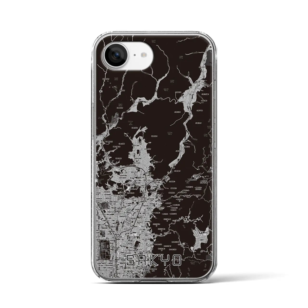 【左京（京都府）】地図柄iPhoneケース（クリアタイプ）