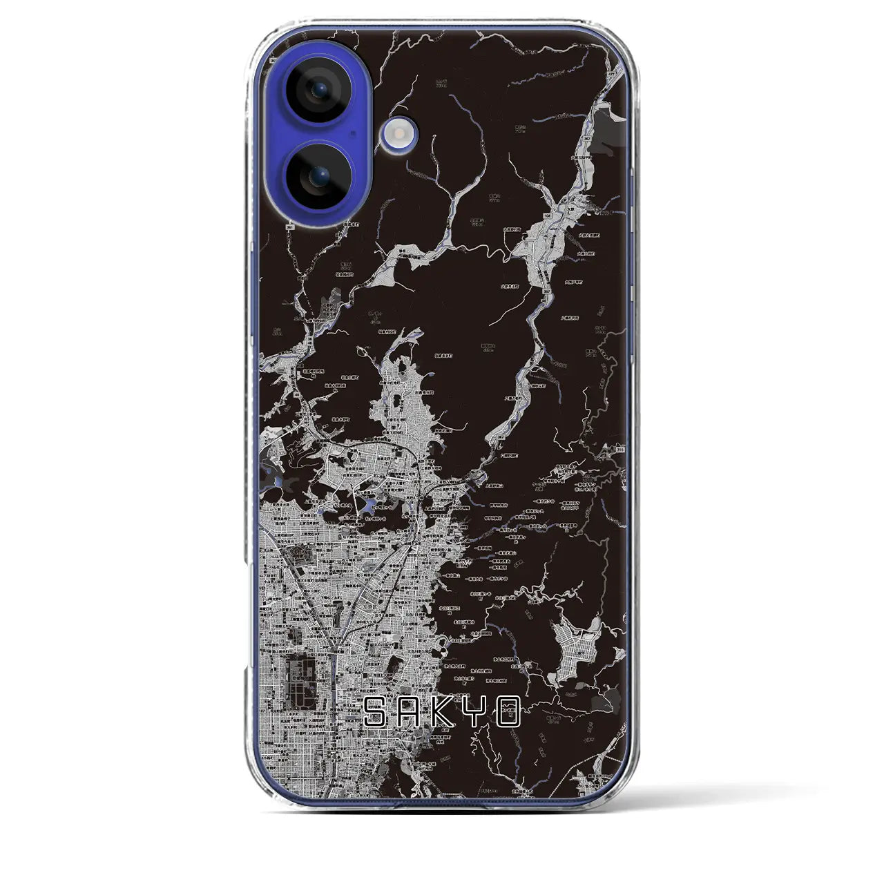 【左京（京都府）】地図柄iPhoneケース（クリアタイプ）