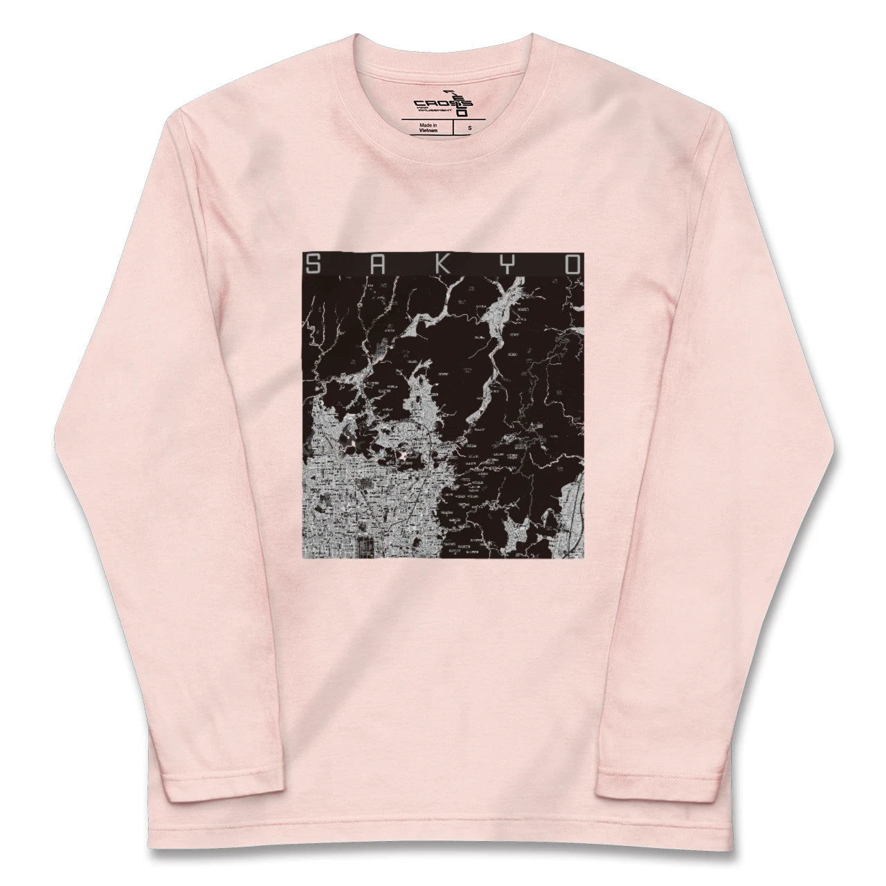 【左京（京都府）】地図柄ロングスリーブTシャツ
