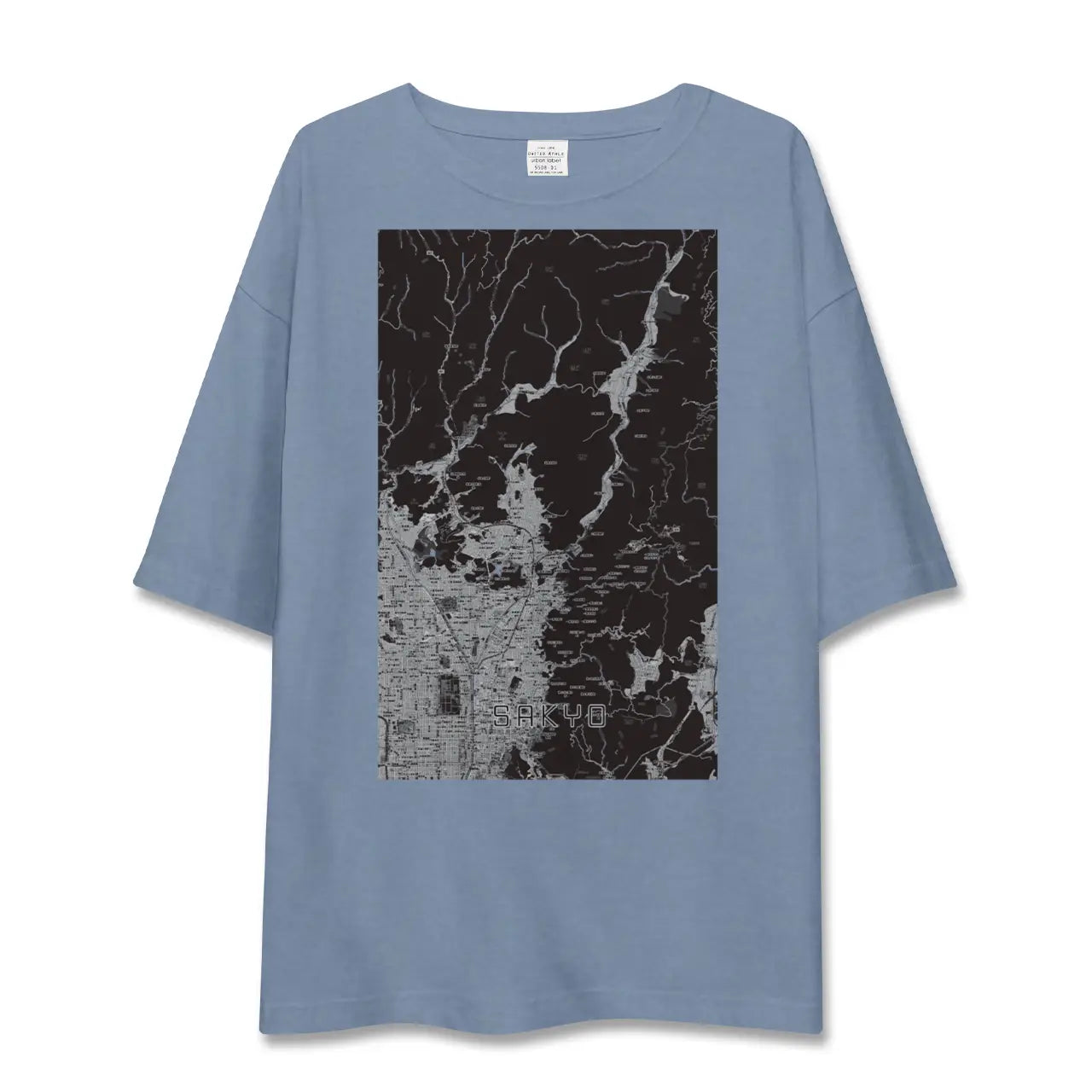 【左京（京都府）】地図柄ビッグシルエットTシャツ