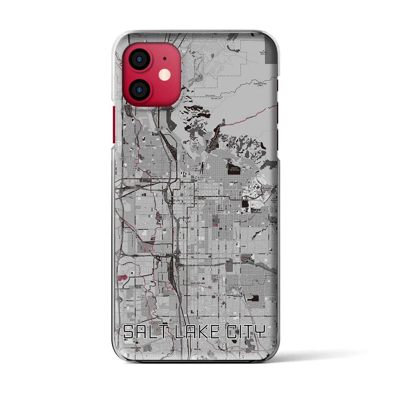 【ソルトレイクシティ（アメリカ）】地図柄iPhoneケース（クリアタイプ）