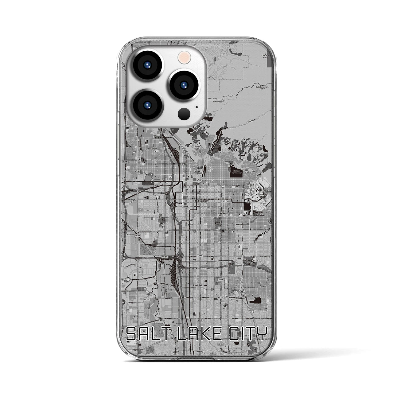 【ソルトレイクシティ（アメリカ）】地図柄iPhoneケース（クリアタイプ）