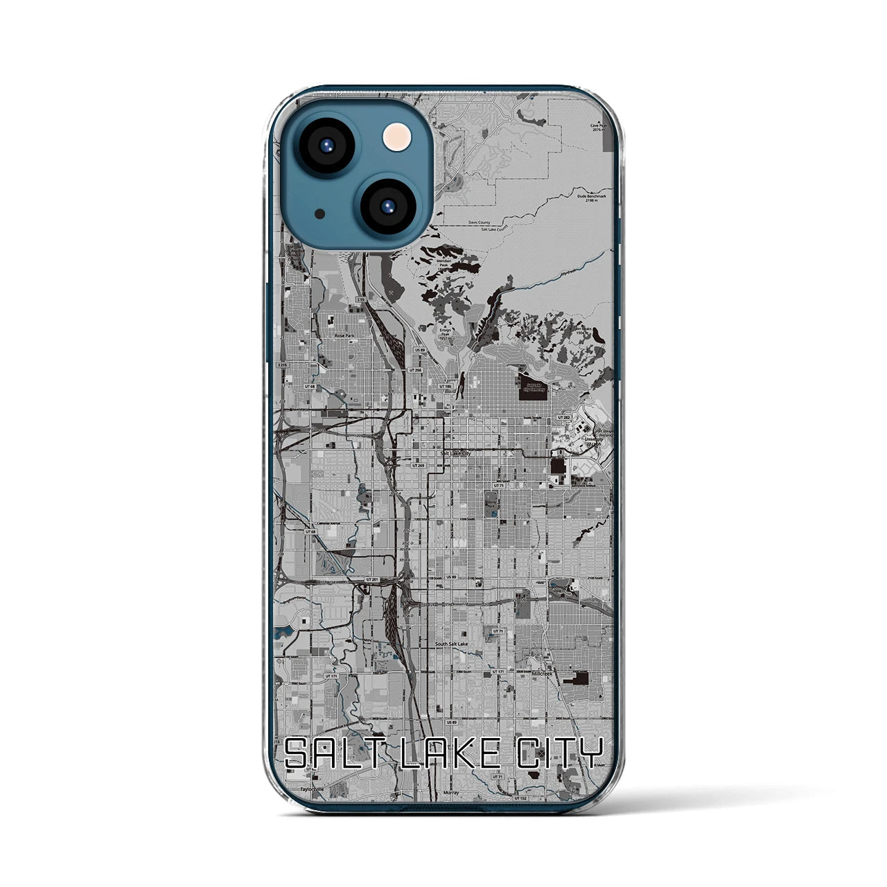 【ソルトレイクシティ（アメリカ）】地図柄iPhoneケース（クリアタイプ）