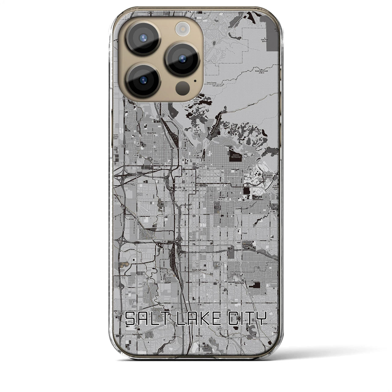 【ソルトレイクシティ（アメリカ）】地図柄iPhoneケース（クリアタイプ）