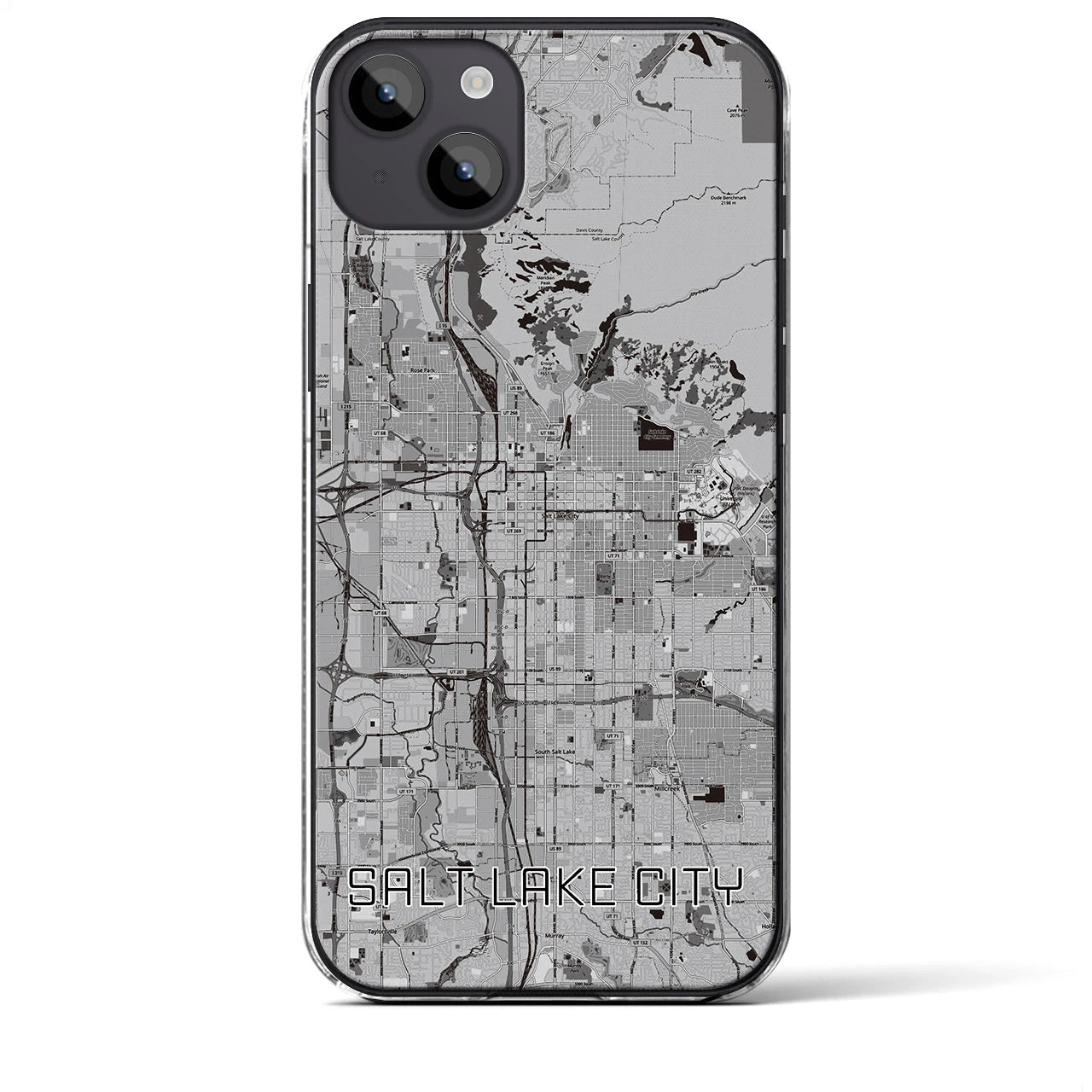 【ソルトレイクシティ（アメリカ）】地図柄iPhoneケース（クリアタイプ）