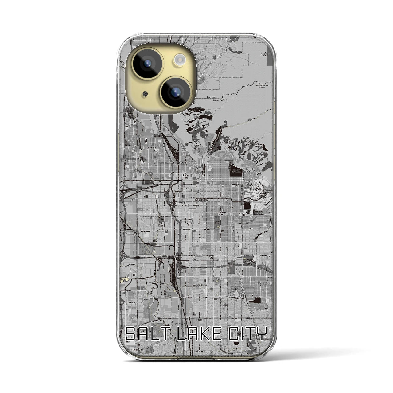 【ソルトレイクシティ（アメリカ）】地図柄iPhoneケース（クリアタイプ）
