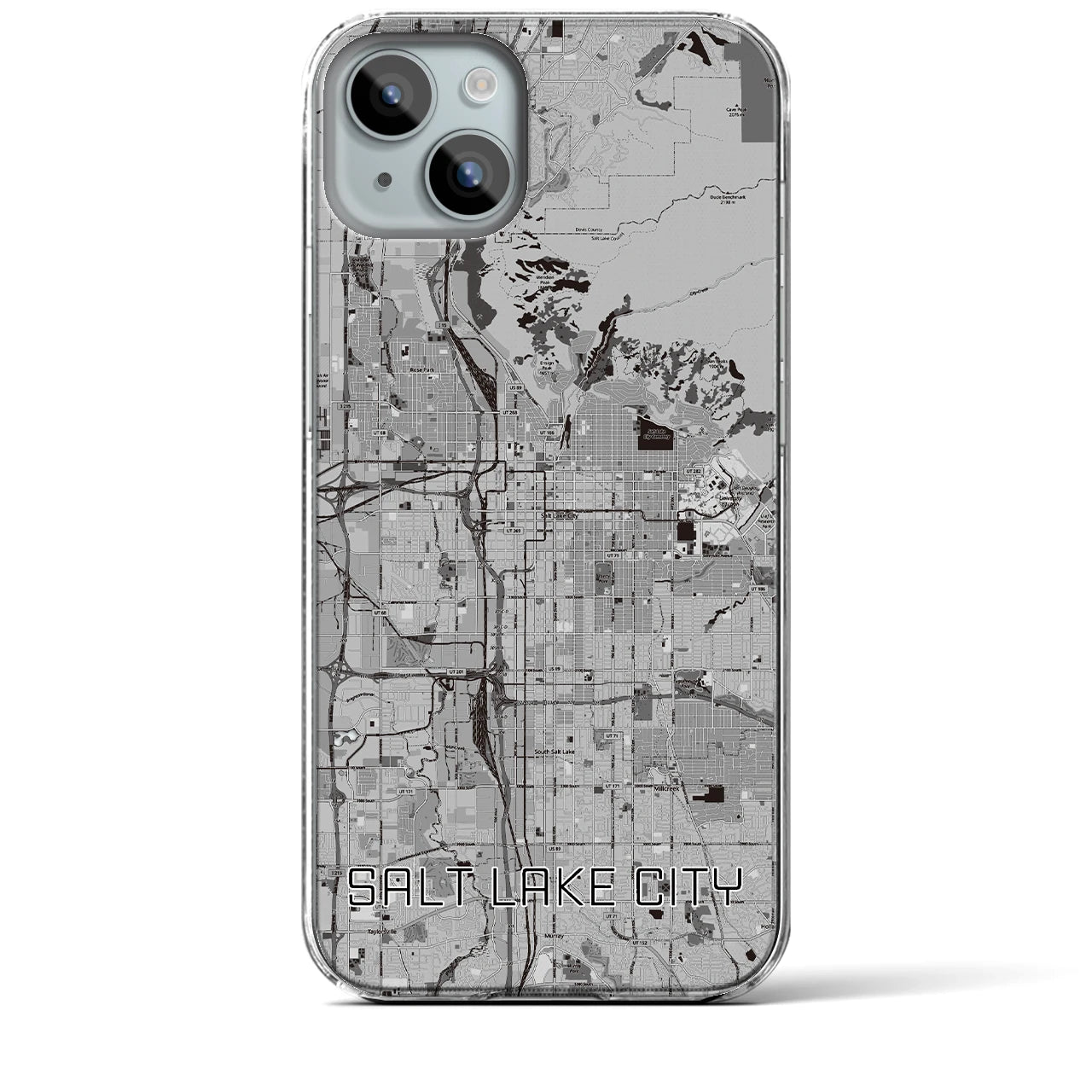 【ソルトレイクシティ（アメリカ）】地図柄iPhoneケース（クリアタイプ）