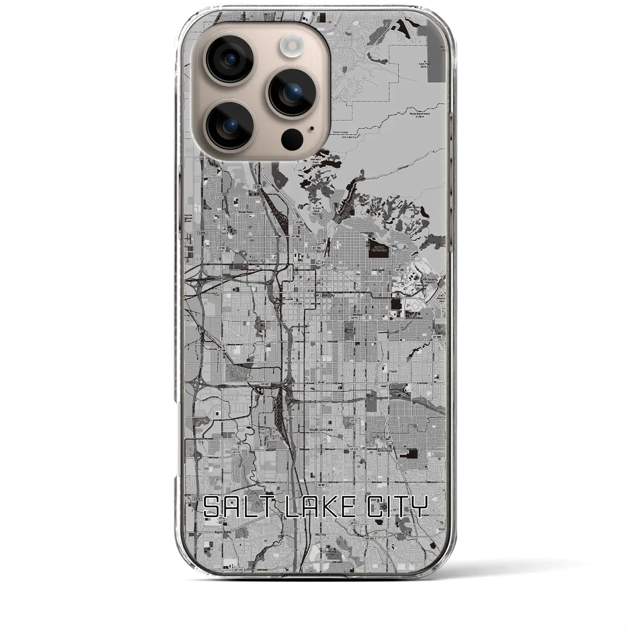 【ソルトレイクシティ（アメリカ）】地図柄iPhoneケース（クリアタイプ）