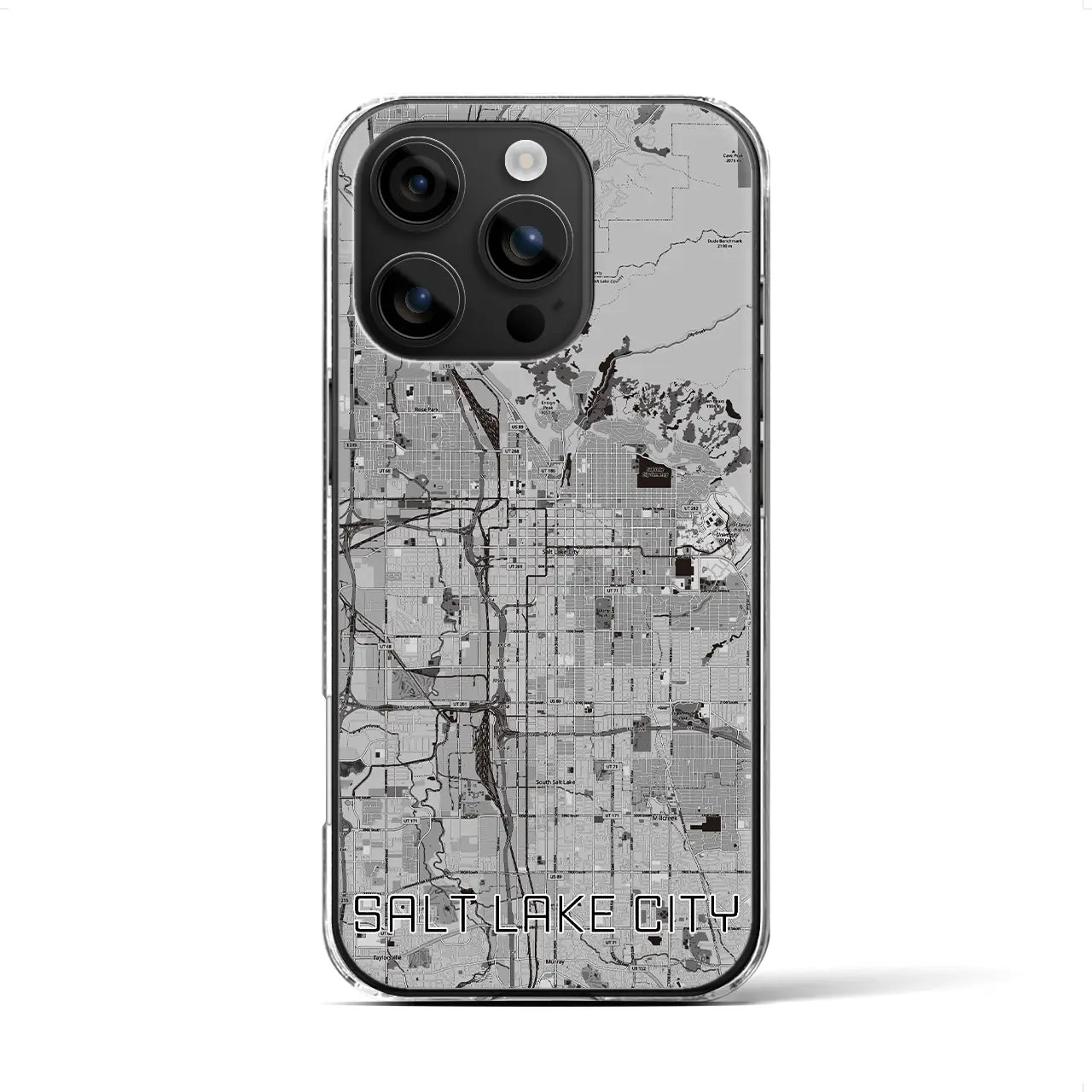 【ソルトレイクシティ（アメリカ）】地図柄iPhoneケース（クリアタイプ）