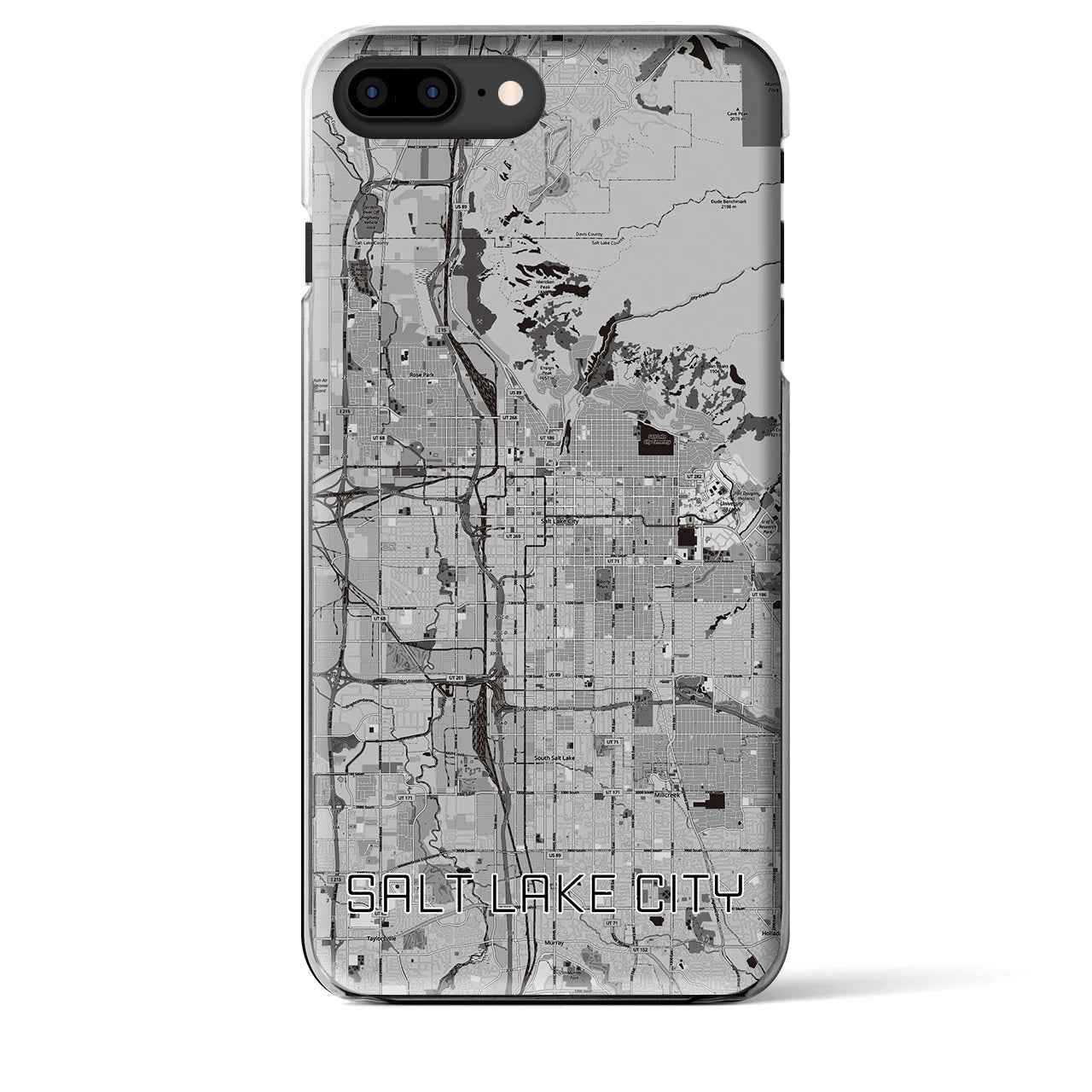 【ソルトレイクシティ（アメリカ）】地図柄iPhoneケース（クリアタイプ）