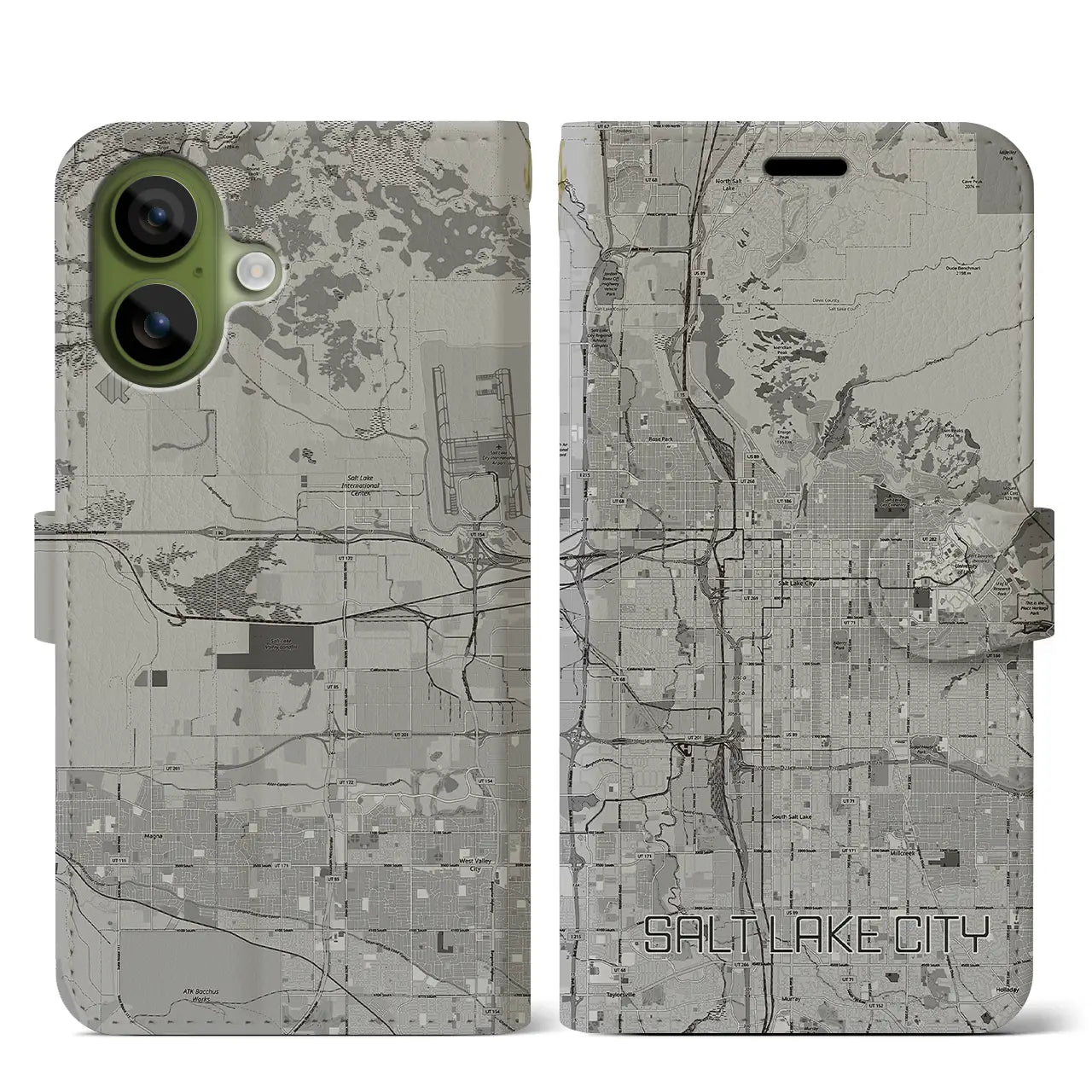 【ソルトレイクシティ（アメリカ）】地図柄iPhoneケース（手帳タイプ）