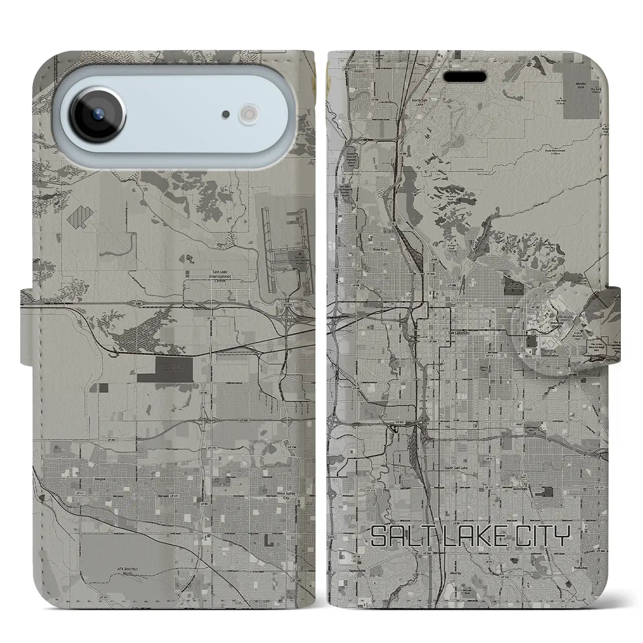 【ソルトレイクシティ（アメリカ）】地図柄iPhoneケース（手帳タイプ）